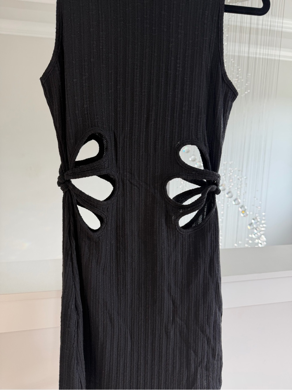 Commense Black Cutout Ribbed Mini Dress - Picture 3 of 5